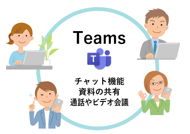 チャット機能資料の共有通話やビデオ会議